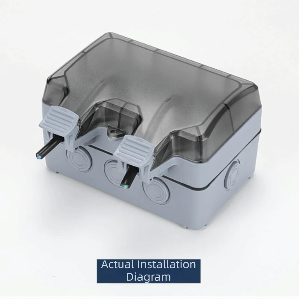 IP66 Waterproof Socket Box 16A PC Material Outdoor Wall Socket Built-In Switch Wall Mount EU Socket Construction Site