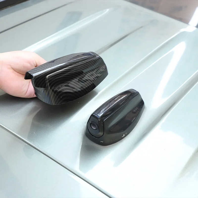For Land Rover Defender 90 110 2020-2024 ABS Carbon Fiber Car Roof Shark Fin Antenna Cover Trim Sticker Car Accessories