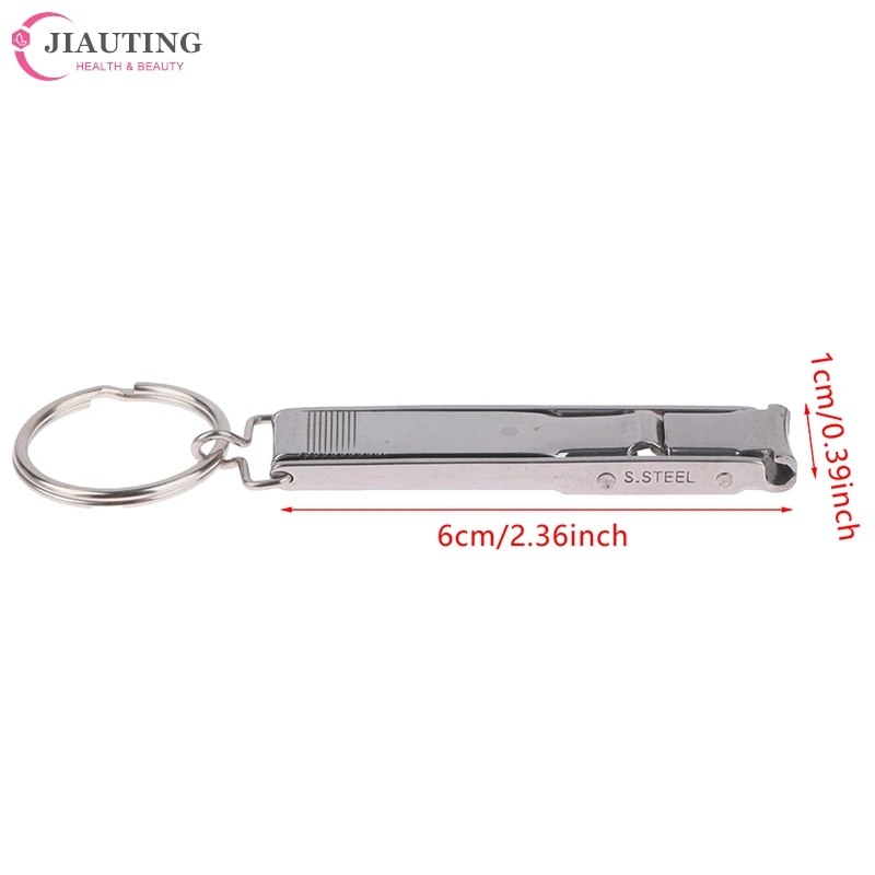 1PC Ultra-Thin Nail Clippers Collapsible Portable Travel Fingernail Keychain Nail Scissors Cutter Stainless Steel Manicure Tool