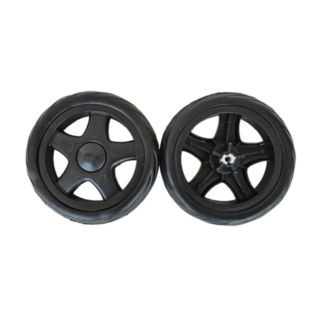 Replacement Rubber Caster Wheels 2pcs for Hand Truck Lawn Cart for wheelbarrow with 8mm Tire Hole Shaft for Stability and Smooth