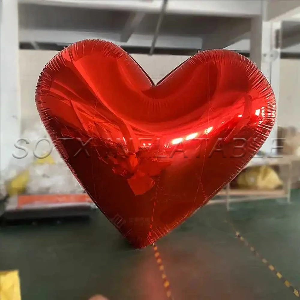 For Party Nightclub Wedding Events Hot Sale Valentine's Day Decoration Inflatable Heart Mirror Reflective Large Heart Balloon