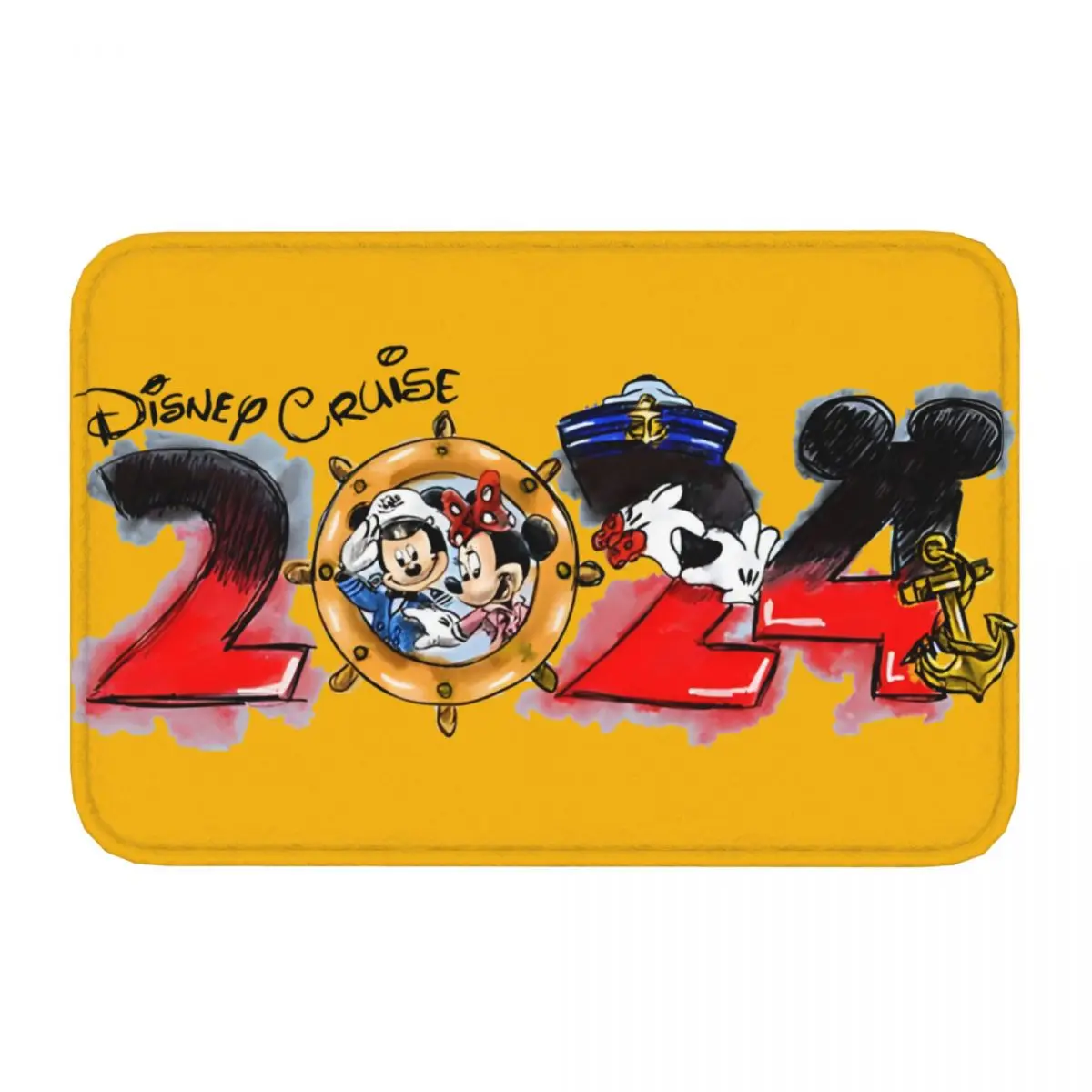 2024 Family Cruise Non-slip Doormat Kitchen Mat Dsney Cruise Line Floor Carpet Entrance Door Rug Home Decor