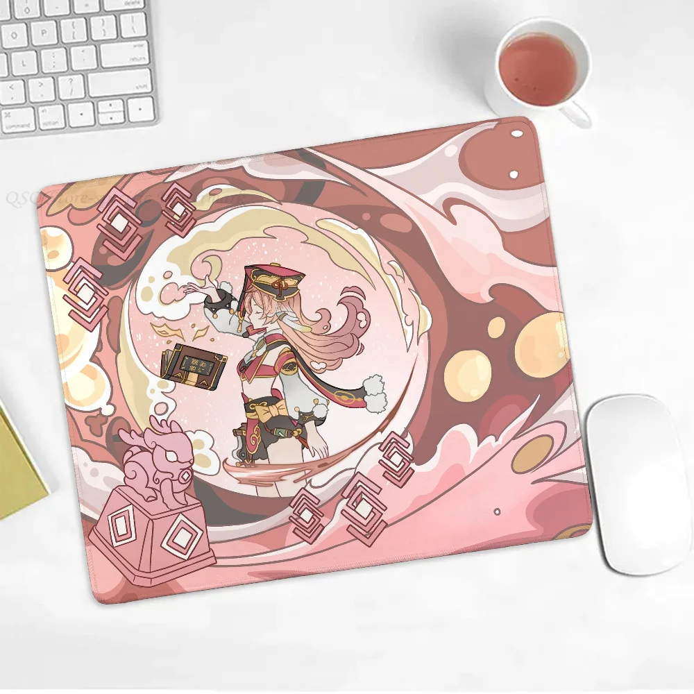 Коврик для мыши Genshin Impact Yanfei, маленький коврик для мыши для геймеров, коврик для компьютерного стола, прямоугольный Противоскользящий резиновый