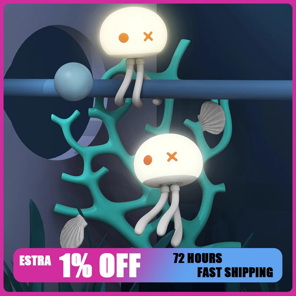 

Ночник в виде медузы, ночник для офиса, кабинета, прикроватная лампа, подарок на день рождения, девушка, креативный Хэллоуин