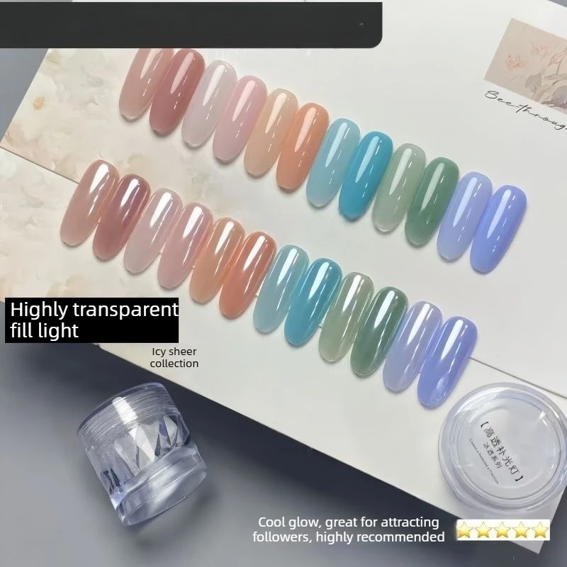 New Nail Mirror Bright Plating Aurora Chrome Powder for Nails Moonlight Pearl White Rubbing Powder Manicure Chrome Flash Dust 6