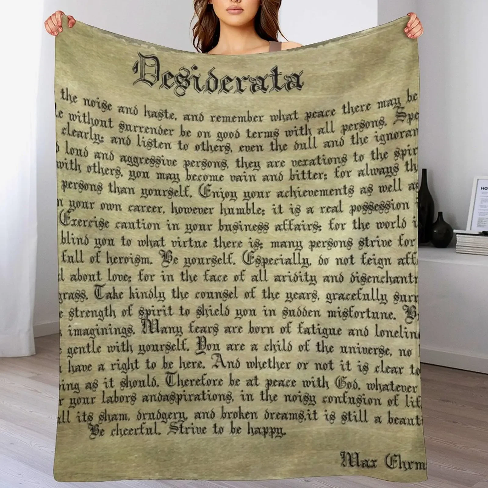 Manta Vintage Desiderata, Manta Acogedora de Microfibra para el Hogar y el Dormitorio