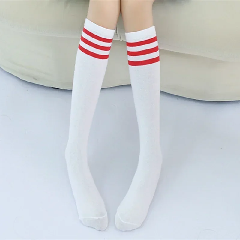 Kids Knee High Socks Girls Boys Football Stripes Cotton Sports School White Black Socks Skate Children Baby Long Tube Leg Warm