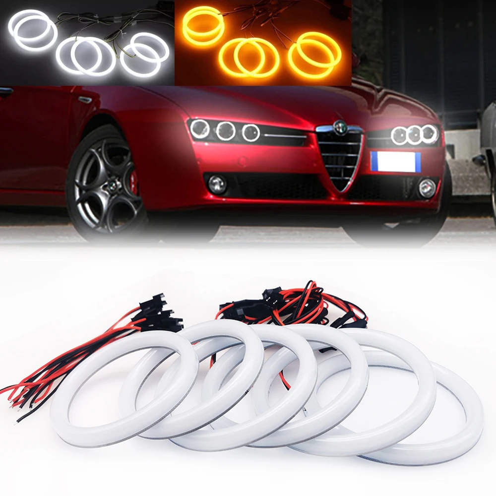 ل ألفا روميو بريرا العنكبوت 159 2005-2011 أضواء القطن LED عيون الملاك هالة حلقة أطقم الجبهة بدوره إشارة DRL مصباح إشارة Canbus