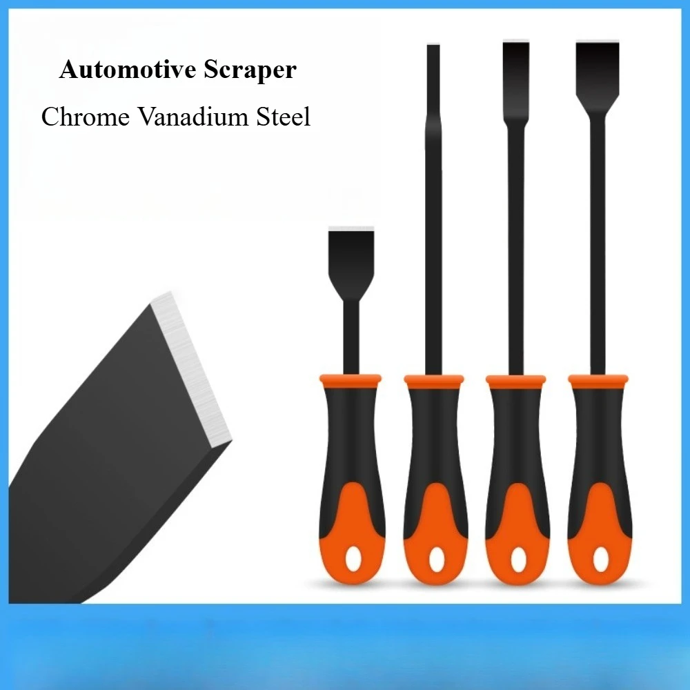 Chrome Vanadium Steel Automotive Scraper Heavy Duty Scraper Removing Carbon Deposits Non-slip Grip Versatile Applications