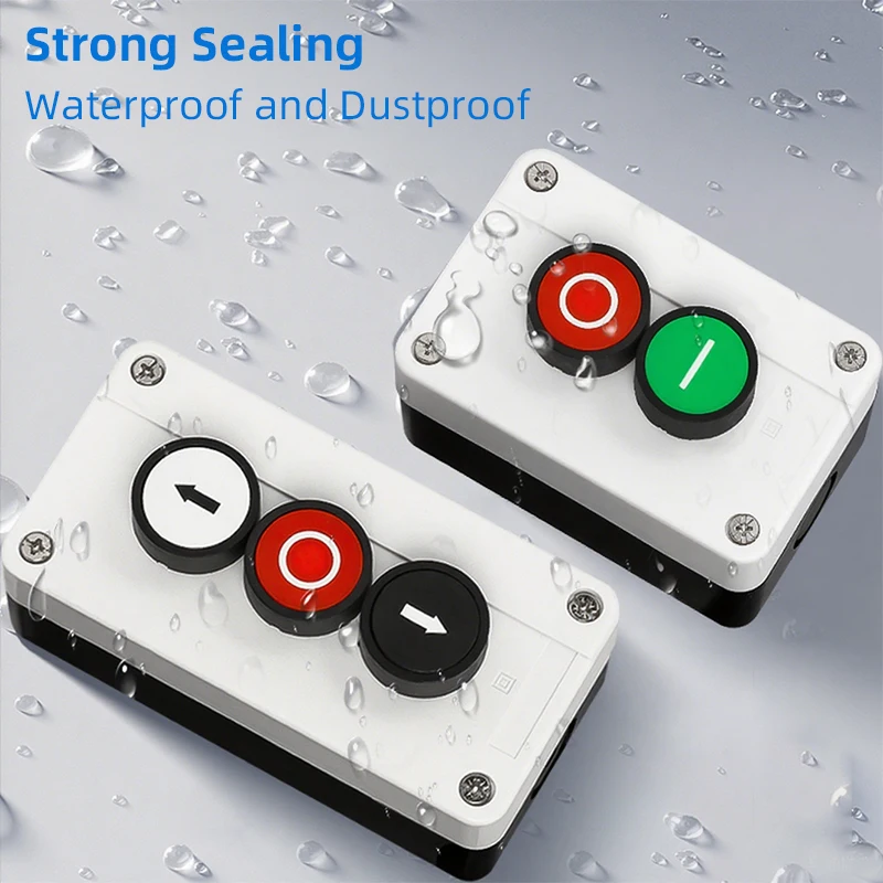 دفع زر مربع التبديل رمز السهم يشير إلى بدء إيقاف الانتعاش إعادة تعيين مقاوم للماء إيقاف الطوارئ التحكم الصناعي المحمول