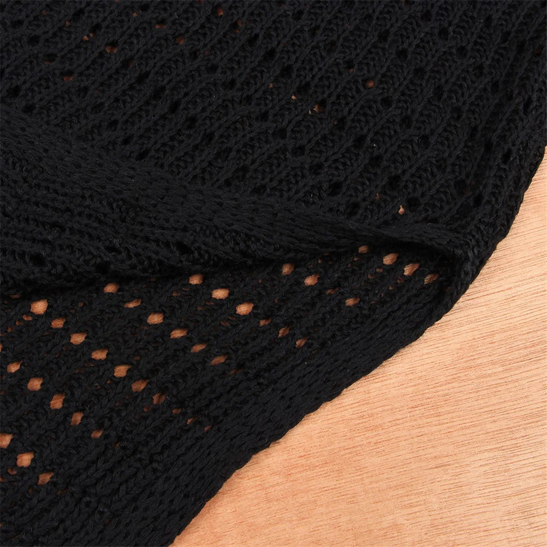 S - XL Gehäkeltes, gestricktes, rückenfreies, tief ausgeschnittenes Tunika-Strandkleid mit Schlitz, Strandkleid, Strandmode, Damen V4014 – Detail 22