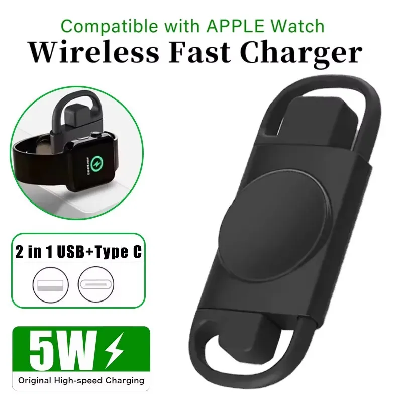 

2 в 1 PD Type C USB Магнитное зарядное устройство для часов Apple Watch IWatch 10 9 8 7 6 5 SE Ультра портативная станция быстрой зарядки
