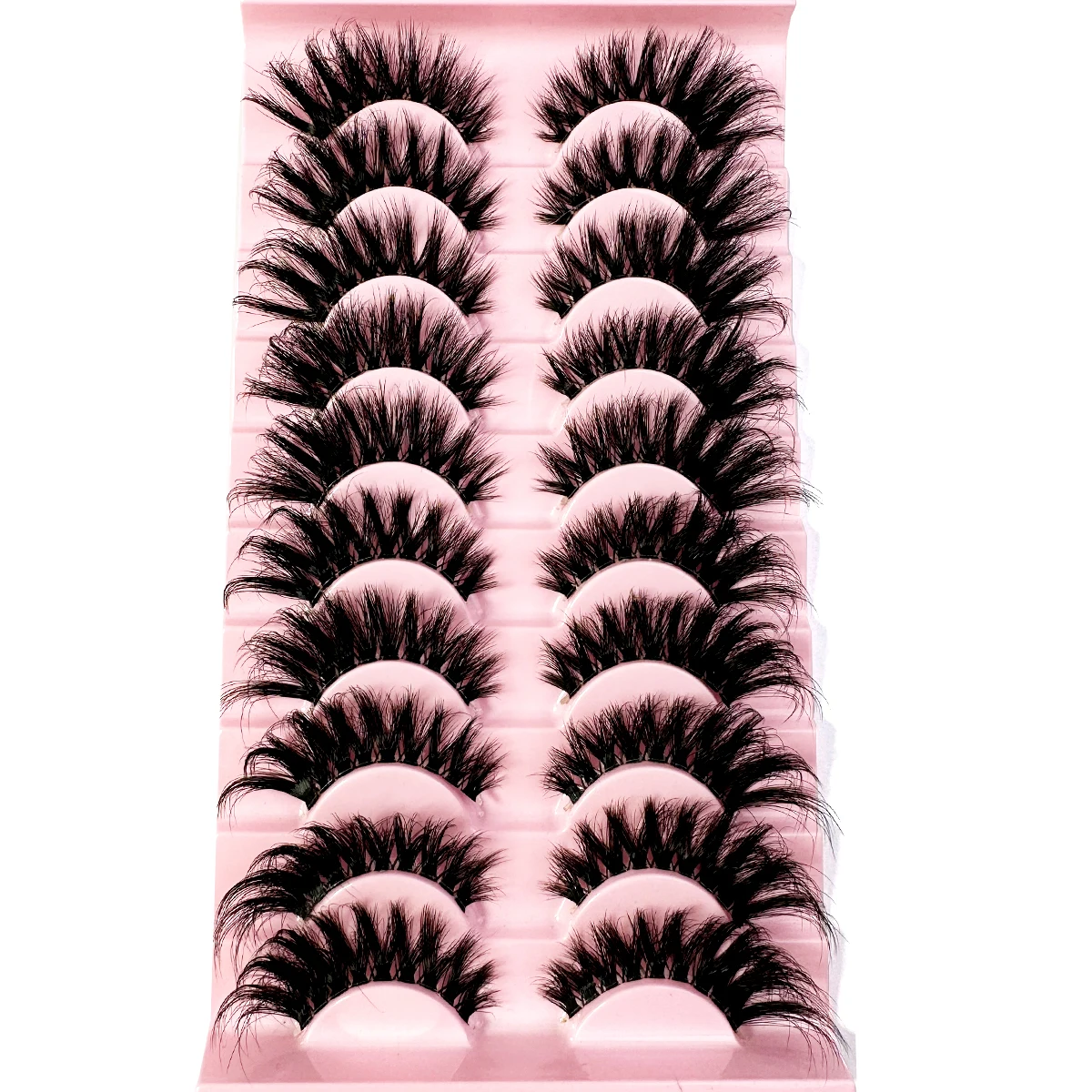 Nuove ciglia finte soffici 5D 1/10 paia ciglia naturali per occhi di gatto stelo trasparente ciglia finte visone ciglia spesse morbide e ricce