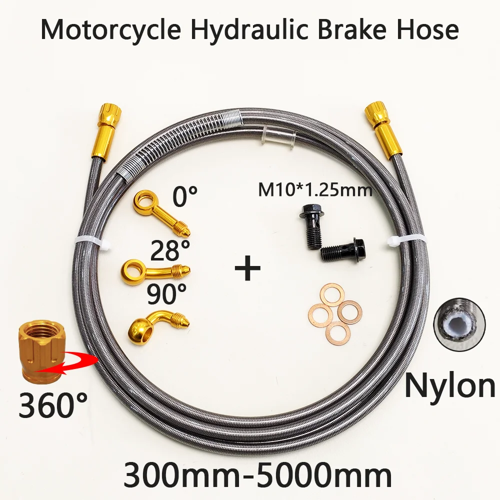 

Motorcycle Steel Hydraulic Brake Clutch Line Hose Tube With M10 Brake Screw for Dirt Bike ATV Moped Scooter Quad UTV Go Kart