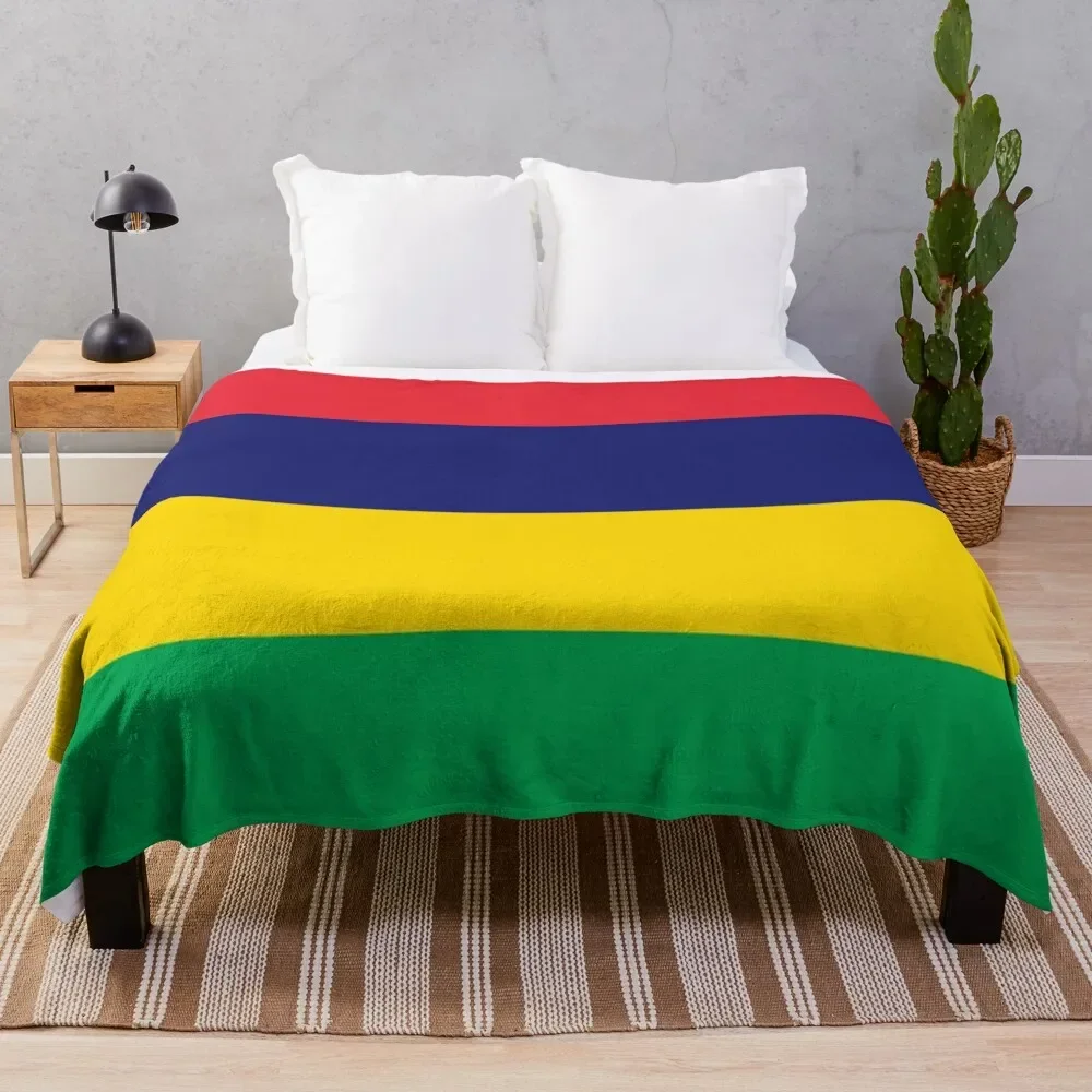 

Flag of Mauritius Throw Blanket Reusable Durable Soft Blanket for All Seasons