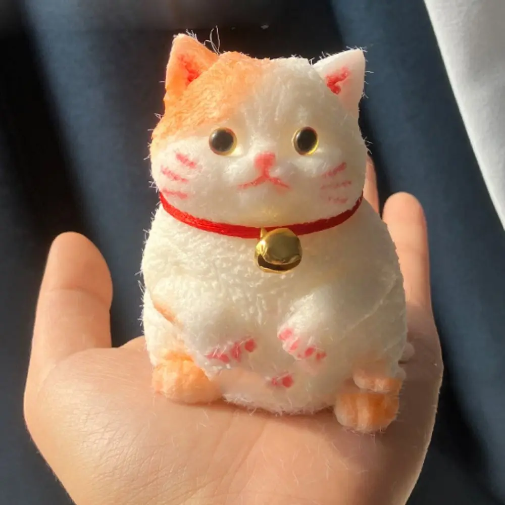 Slow Rebound Big Cat Doll Squeeze Toy Animal Cartoon Simulation Cat Squeeze Toys Soft Colorful Cat Fidget Toy Mini Ornaments