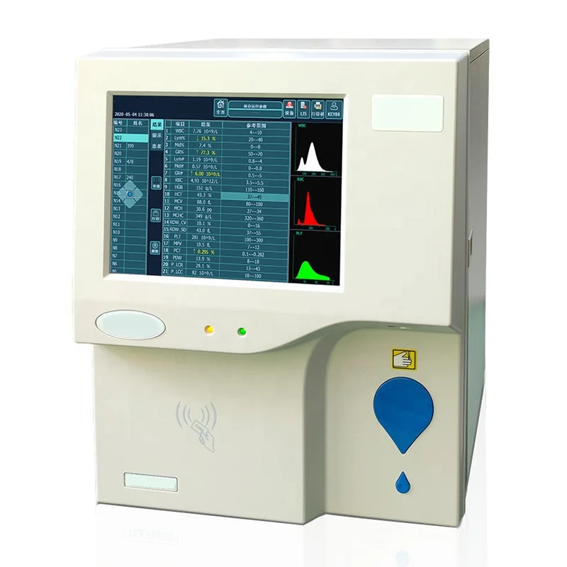 Cell Counter Machine Bl-o-od Veterinary Hema-tol-ogy Analyzer 3 Part Auto Lab Veterinary Bl-o-od Analysis Equipment