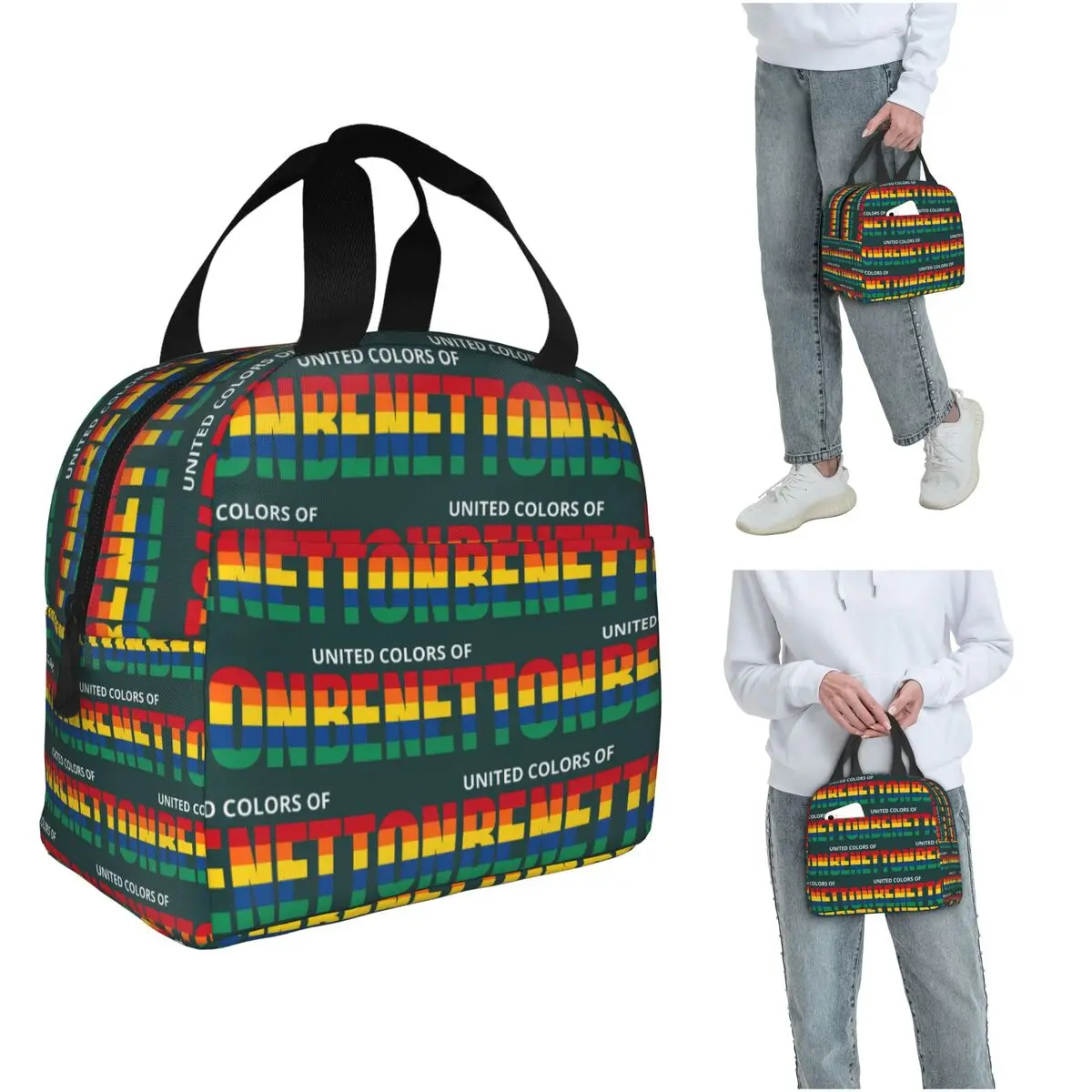 United Colors Of Benetton Insulated Lunch Bag for Women Children Portable Food Boxes Thermal Lunch Box Tote