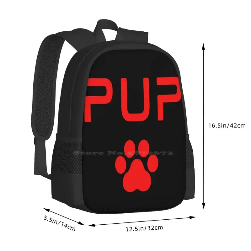 Pup Paw Print - Red Hot Sale Schoolbag Backpack Fashion Bags Gay Pup Play Pup Play Gear What Is Pup Play Pup Hood Pup Play