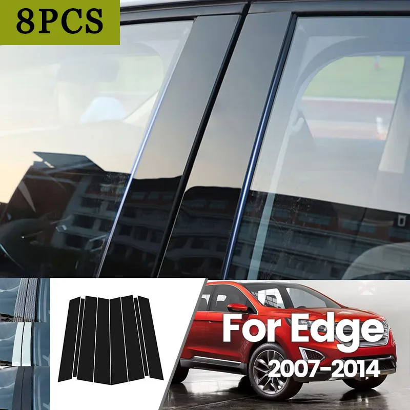 

For Ford Edge 2007-2014 2008 2009 2010 2011 2012 Bright Black Carbon Fibre Window Door Waterproof B C Sticker