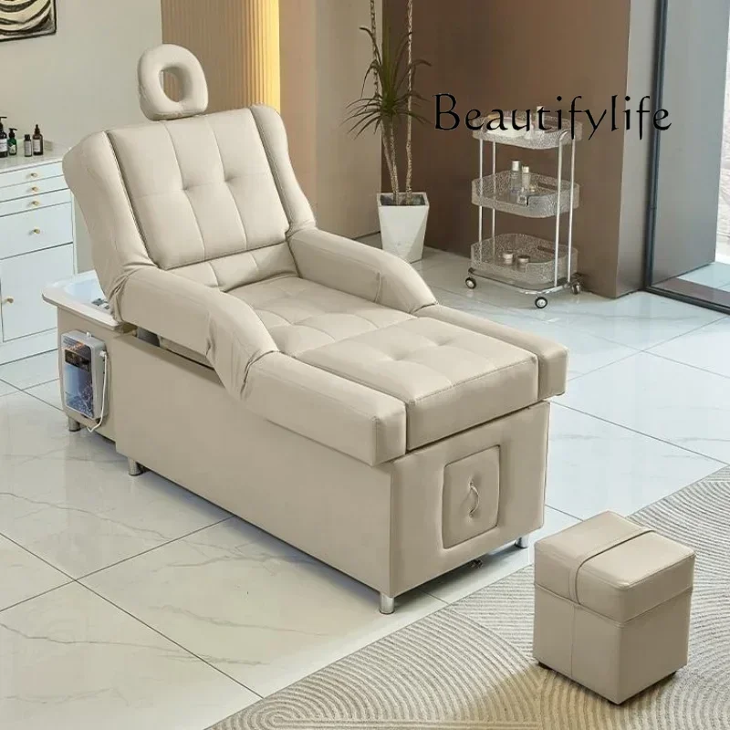 X36 2025 Multifunctional Salon Back Lifting Foot Massage Bed Shampoo Chair Pedicure Head Spa Bed Shampoo Bed