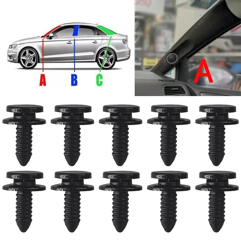 Car A/B/C Pillar Trim Clips Fastener Insert Rivet For Vw Passat B5 B6 Cc Polo Mk4 Mk5 Tiguan Touareg Touran Transporter