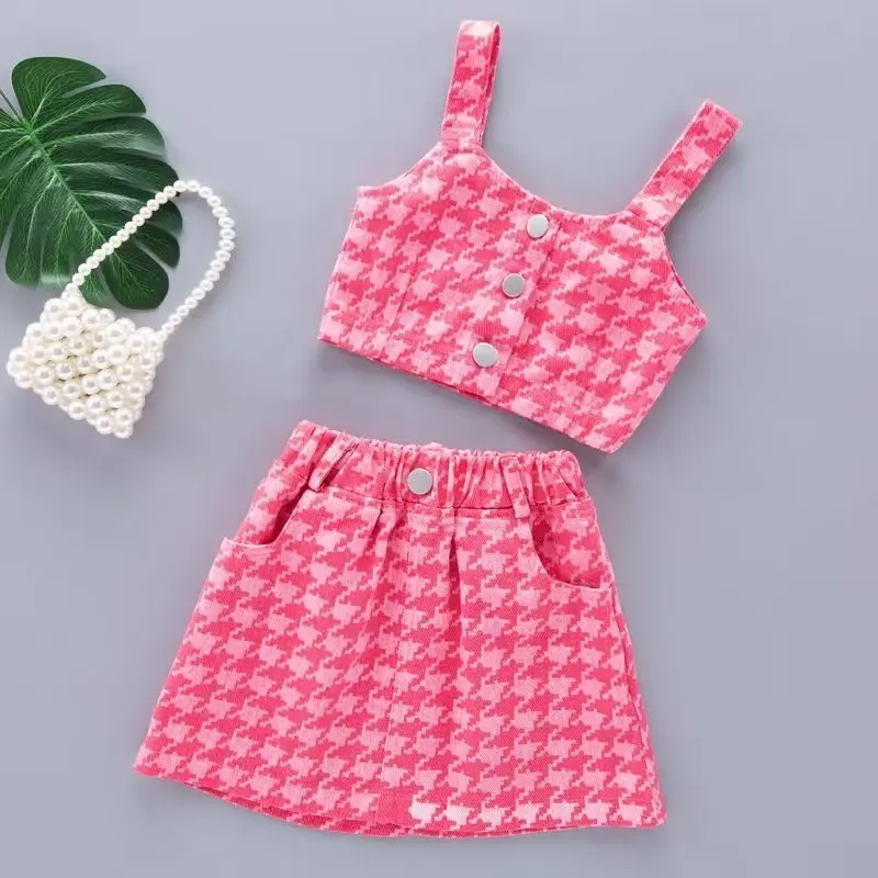 

Kids Clothes Set Cotton Outfit Baby Girl Tops T-Shirt +Skirt 2Pcs Clothes Set 2023 New Spring Autumn