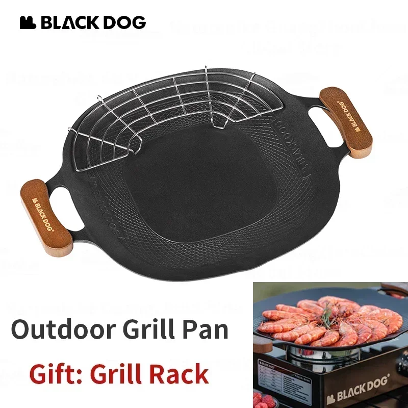 

BLACKDOG Grill Pan Non-Stick Outdoor Camping Travel Frying Barbecue Baking Tray Plate Cookware Large Free Ultralight survival