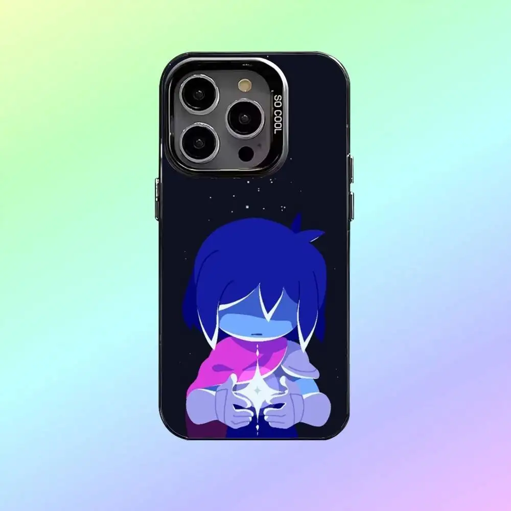 Etui na telefon D-Deltarune Kris do iPhone'a 17, 16, 15, 14, 13, 12, 11 Plus, Pro Max, czarne, matowe, odporne na wstrząsy.