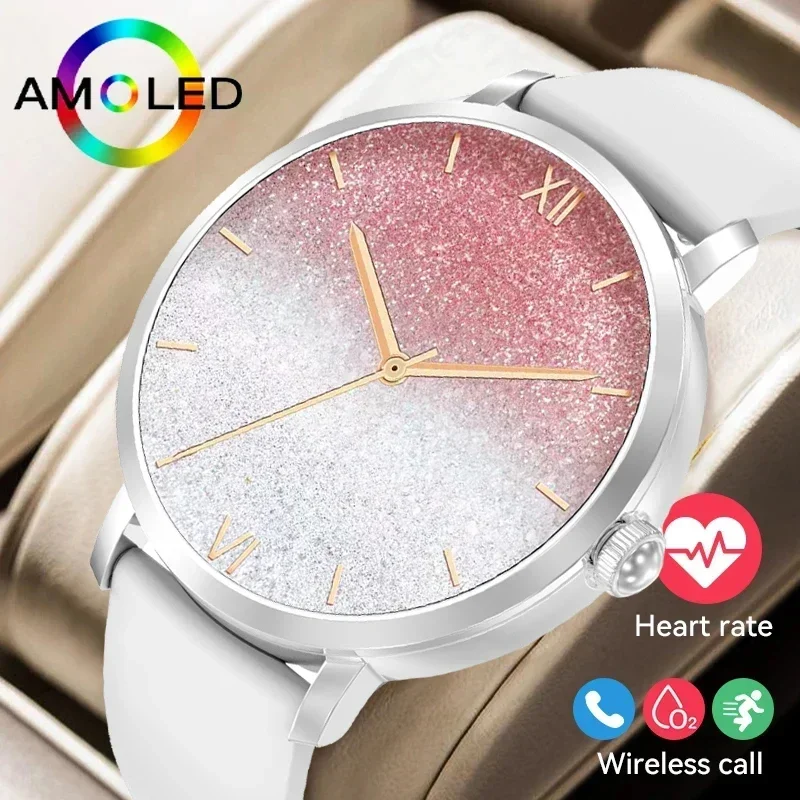 New AMOLED Smart Watch Women Bluetooth Call Clock Ladies Outdoor Waterproof Sports Fitness Tracker smartwatch For Huawei Xiaomi