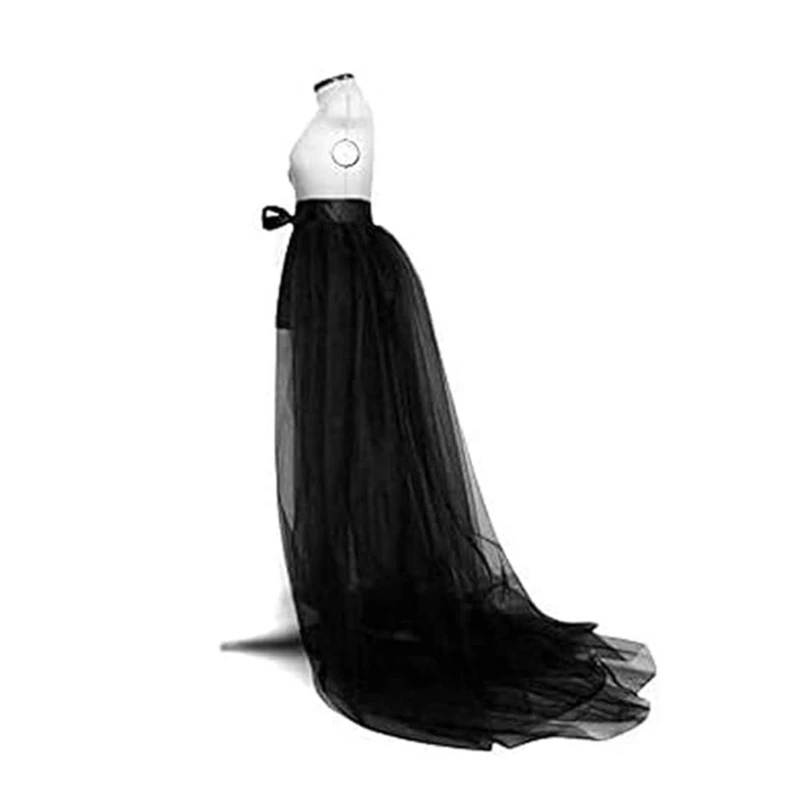 

Black Ruffled Tiered Tulle Over Wrap Skirts Women Maxi Skirt Long Tulle Skirt