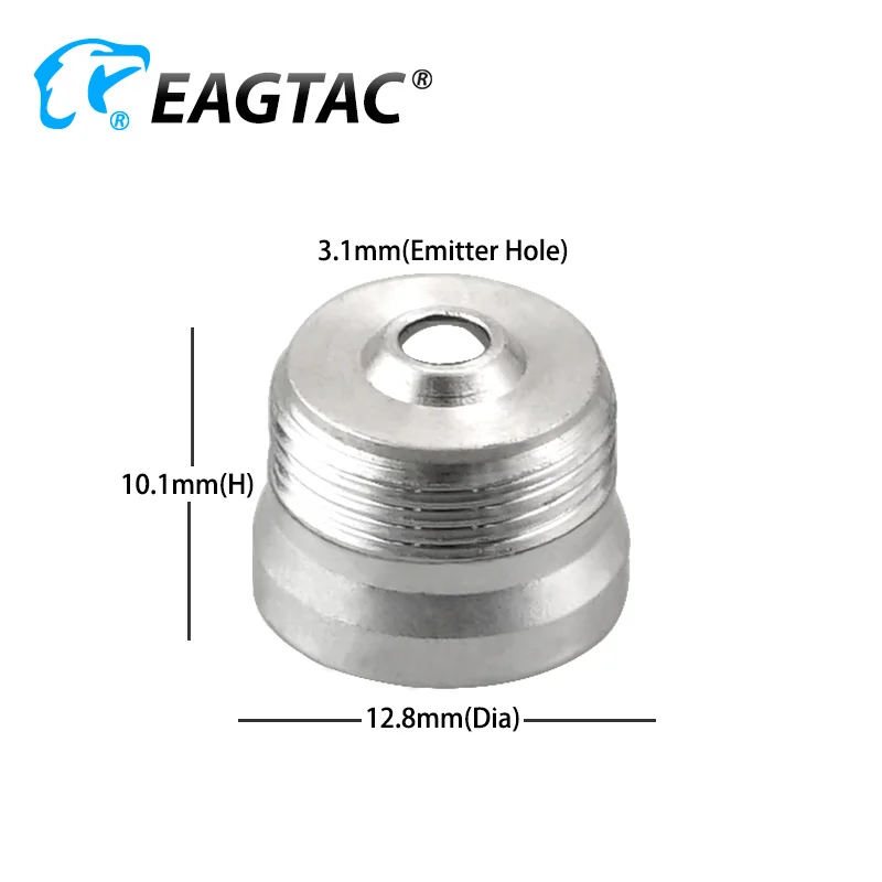

12.8mm(D) x 10mm(H) 3.1mm Emitter Hole Light Orange Peel Aluminum Reflector For EAGTAC PN20a2 XPG2 XPE2 SST20 Nichia...LED