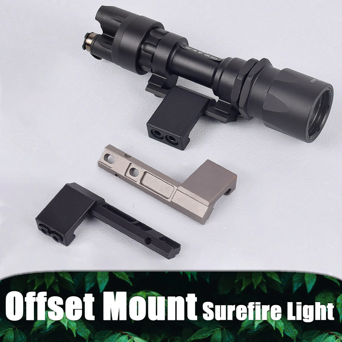 Tactical Metal Flashlight Offset Mount Surefire M300 M600 M951 M620V Weapon Light Airsoft Rifle 20mm Rail Bracket Accessories