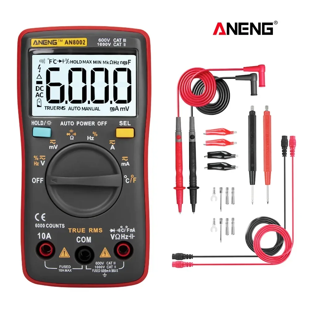 ANENG AN8002 Multímetro Digital 6000 Contagens Multimetro Multitester Digital Profesional Transistor Capacitor Tester lcr esrmeter