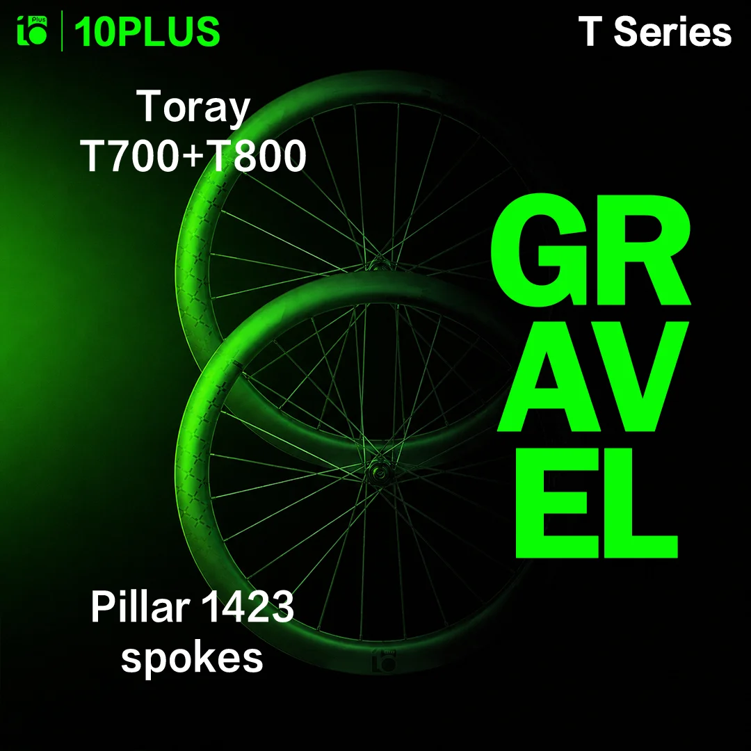 10PLUS Aero Light Carbon Gravel Race Wheels 700C Tubeless Disc Brake Center Lock 36T Star Ratchet 38/45mm Pillar 1423 Spokes
