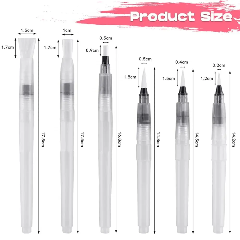8 Pcs Ink Blending Tool Set Luding 6 Pcs Water Color Brush Pen 2Pcs Ink Air Blower For Diy Paint Tools Water Color Brush Pen