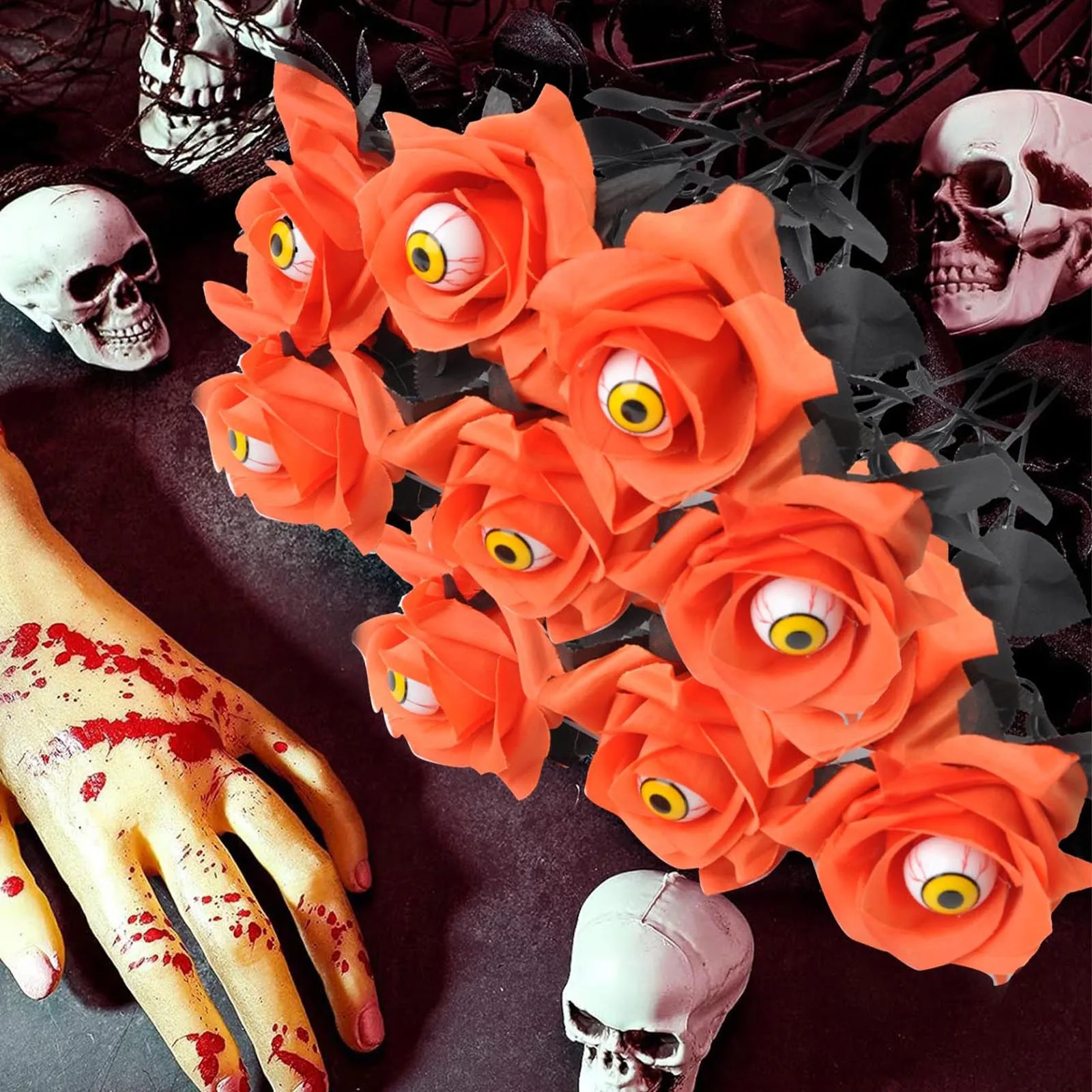 Kreative Teufels auge Rose Anordnung ist mehr für Halloween Geschenk Urlaub Party Dekoration Anordnung vier Farben zur Auswahl – Detail 15