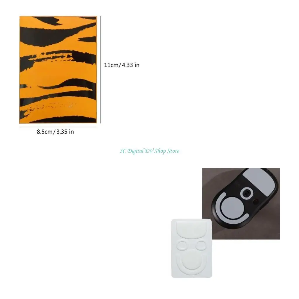 

E74D Esportstiger Ice Mouse Наклейки на ножки для мыши GProX Superlight 2C с изогнутыми краями
