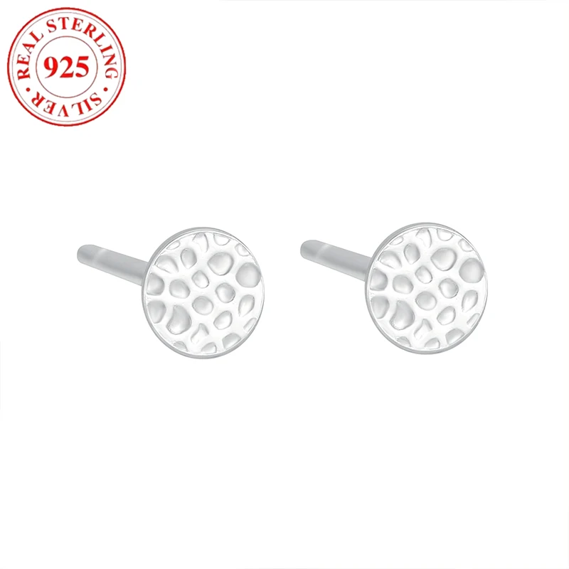 

S925 Sterling Silver Round Knockout Women's Earrings Hypoallergenic Suitable for Women's Holiday Gifts