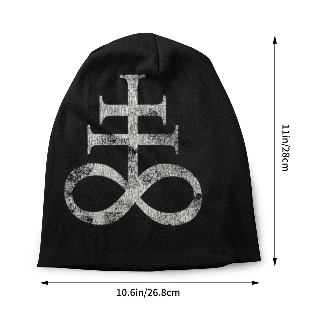 Custom Unisex Bonnet Knitted Hat Worn Leviathan Satanic Cross Cool Skullies Beanies Adult Sigil Of Baphomet Beanie Hats Ski Cap