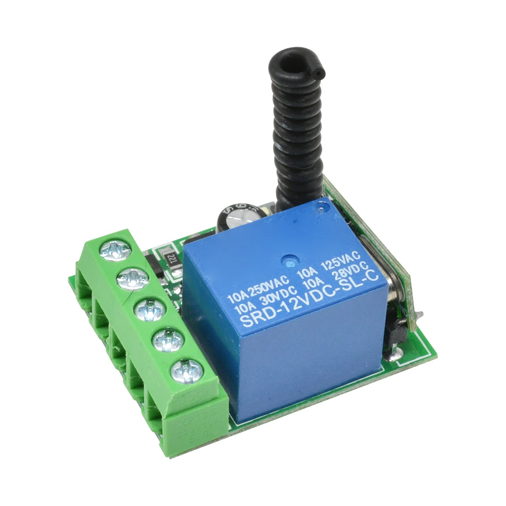 315MHZ 433MHz DC 12V 220V 10A 1CH 1 Way Ch Channel Relay Switch Module Wireless RF Remote Control Board Transmitter Receiver