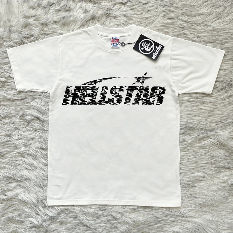 Classic Logo Printed Casual Short Sleeve T-Shirt Striped Pattern Front And Back Breathable Cotton Youth Popular Summer Wear