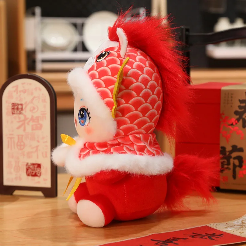 Urocza pluszowa lalka w kształcie smoka-konia - 2026, urocza maskotka, miękka i przytulna zabawka, najlepszy prezent na Nowy Rok.