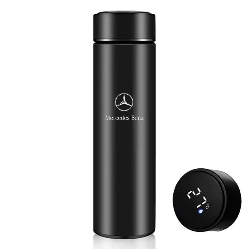 500ml Smart Water Bottle Stainless Steel Thermos Flasks Coffee Cup Milk Mug For Mercedes benz W203 W204 W205 W209 W210 W211 W212