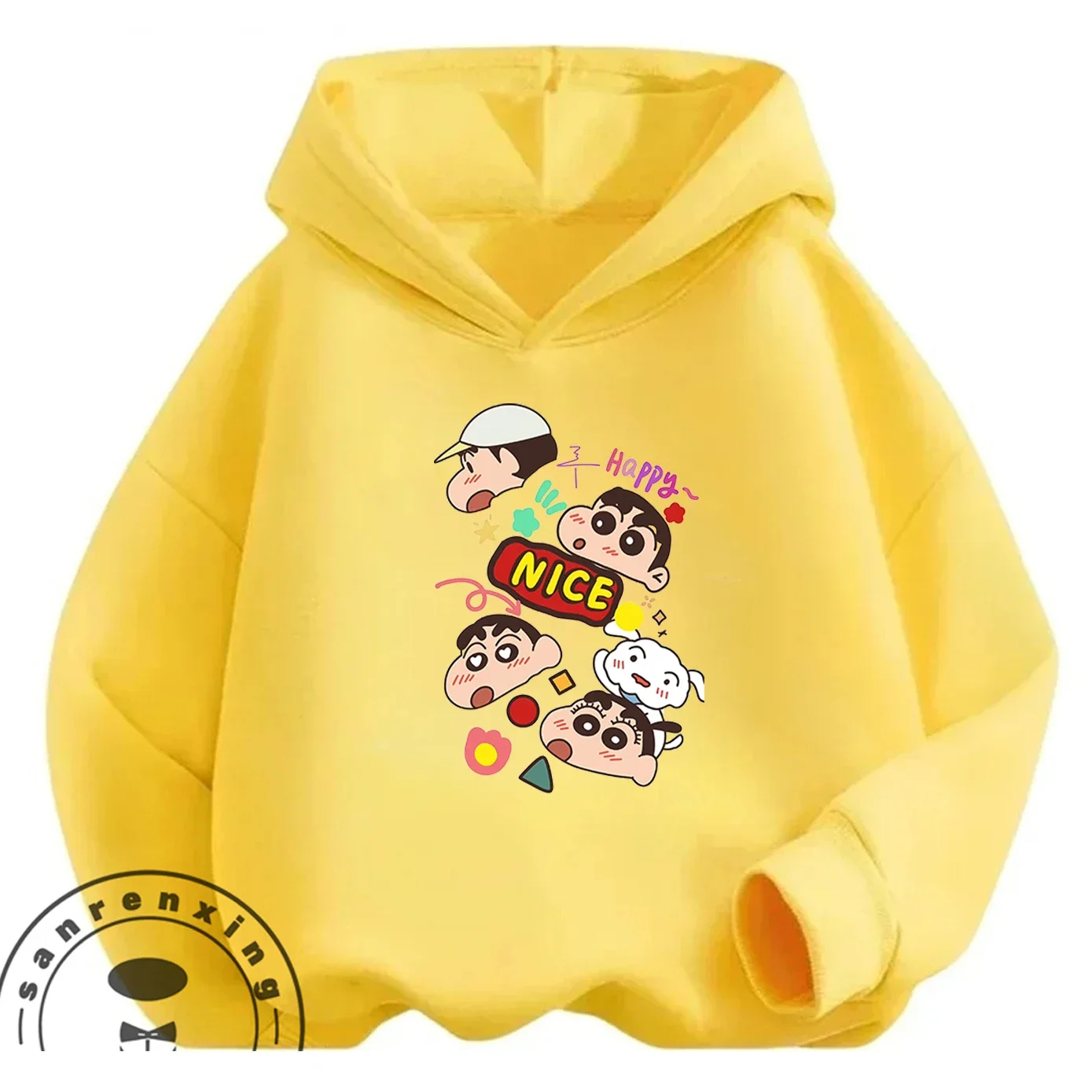 Fashion Kawaii Hoodie Cute Cartoon Design Autumn Winter Casual Kids Top Crayon Shin Chan 3 14