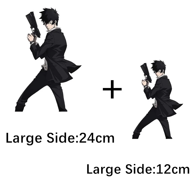 แผ่นปะสติกเกอร์ความร้อนสำหรับเสื้อผ้า sycho PASS Shinya kogami การถ่ายเทความร้อนสำหรับผู้ชายเสื้อยืดมีฮู้ดอุปกรณ์เสื้อผ้า DIY