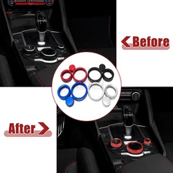 Rivestimento dell'anello della manopola multimediale di controllo centrale interno in lega di alluminio per accessori per auto Alfa Romeo Giulia Stelvio 2015 -2020