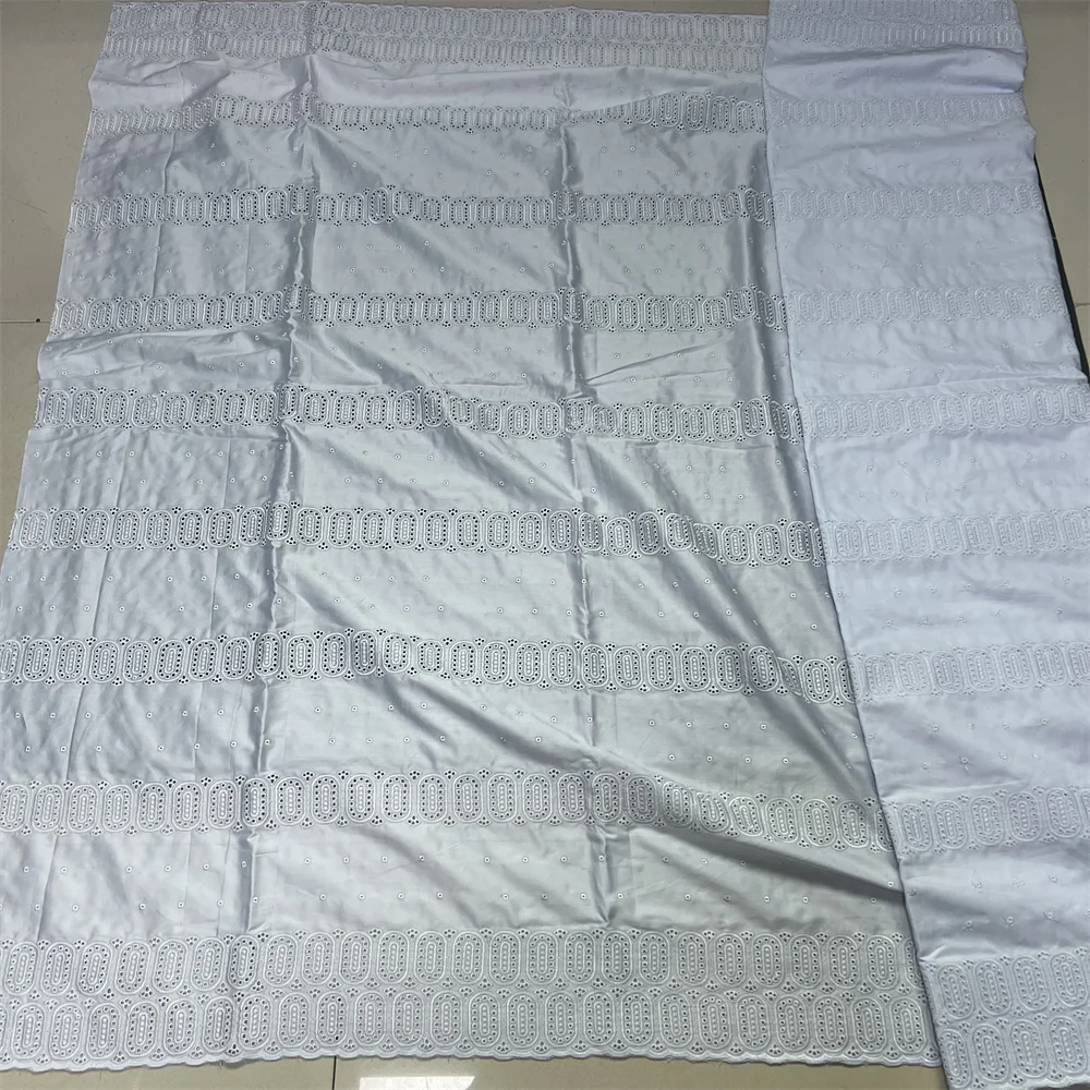 قماش دانتيل أفريقي، مواد أقمشة قطنية 100% للملابس، بالمتر، تطريز، 2025، فساتين الحفلات، تول، 5 ياردات