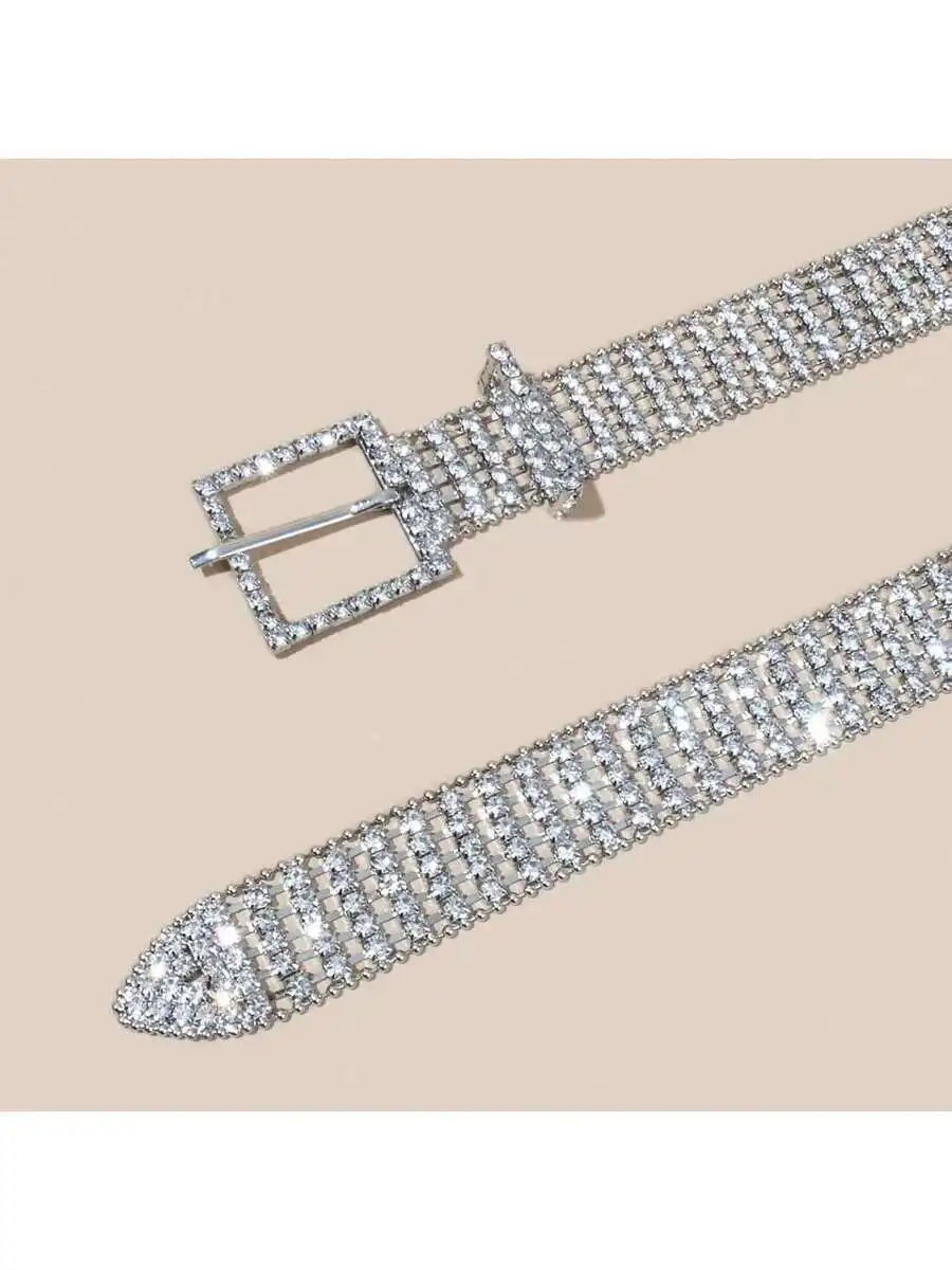 Rhinestone Embellished Waist Belt for Women