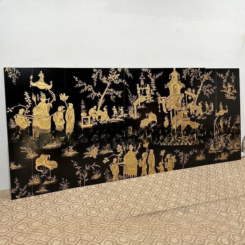 Figure painting gold screen classical screen mural c